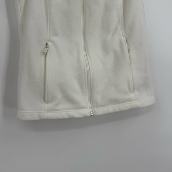 Columbia Women's White Full Zip Flannel Vest Size Medium w/ Zipper Pockets - Picture 3 of 8
